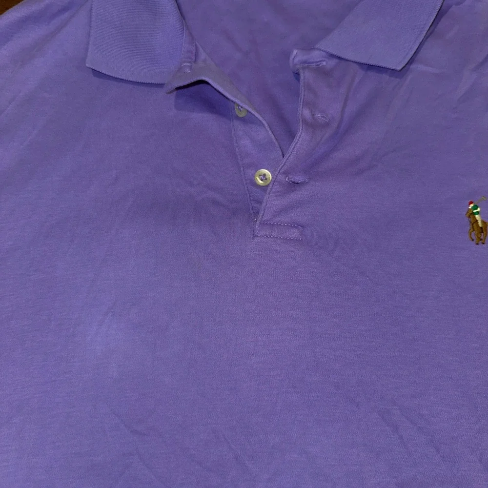 Polo Ralph Lauren Mens XL Classic Fit Purple Short Sleeve Flesh Pony Polo Shirt